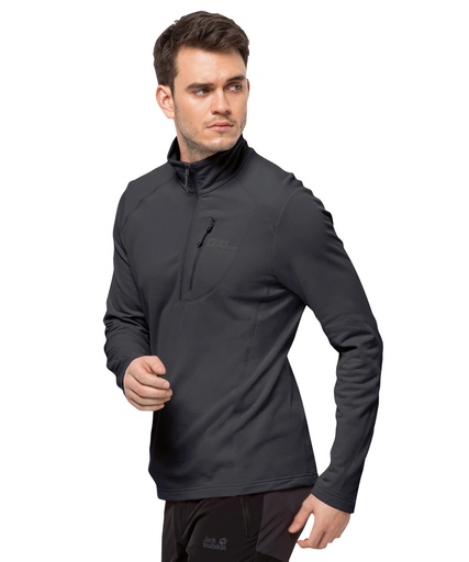 [JW017BLACS] Half zip fleece (NL) (Black, S)