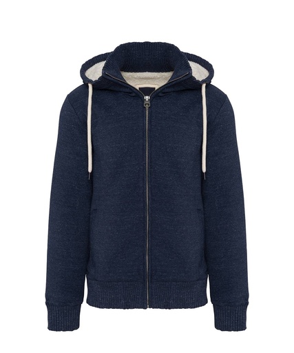 [K2312NBHEXS] Vintage sherpa-lined fleece jacket (Night Blue Heather, XS)