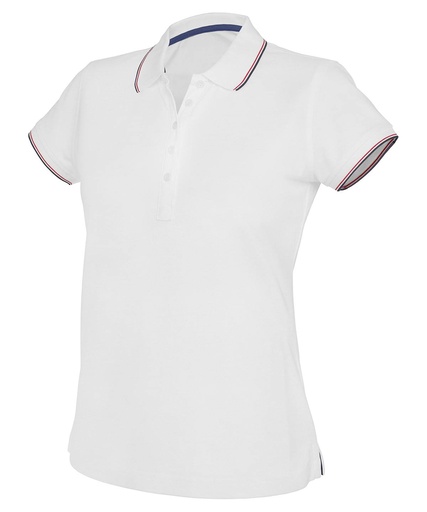 [KB251WHITXS] Women's short sleeve polo shirt (White, XS)