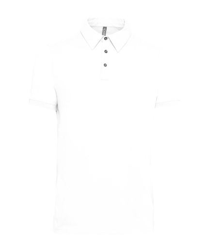 [KB262WHITS] Jersey knit polo shirt (White, S)