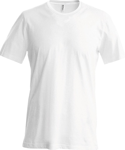 [KB356WHITS] Short-sleeved crew neck T-shirt (White, S)
