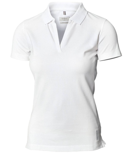 [NB52FWHITXS] Women's Harvard v-neck – stretch deluxe polo (White, XS)