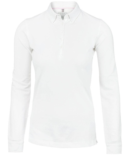 [NB71FWHITXS] Women's Carlington – deluxe long sleeve polo (White, XS)
