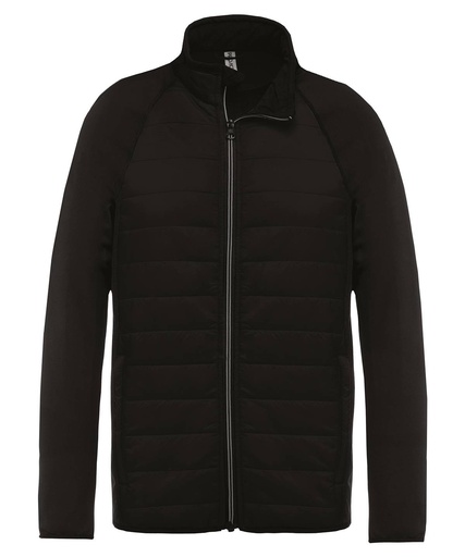 [PA233BKBKXS] Dual-fabric sports jacket (Black/Black, XS)