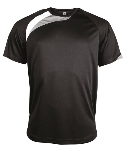 [PA436BWSGS] Adults short-sleeved jersey (Black/White/Storm Grey, S)