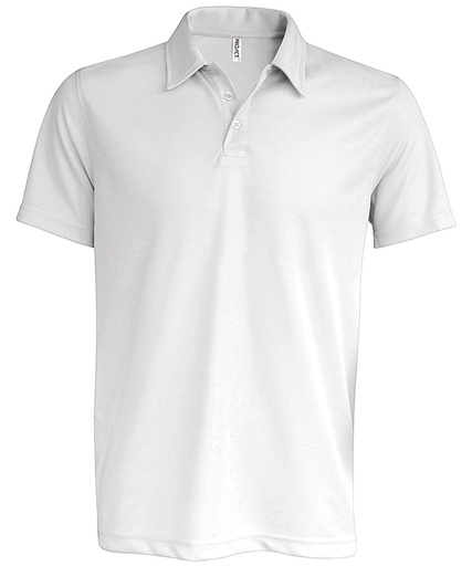 [PA482WHITS] Men's short-sleeved polo shirt (White, S)