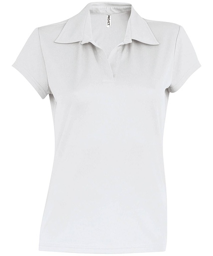 [PA483WHITS] Ladies' short-sleeved polo shirt (White, S)