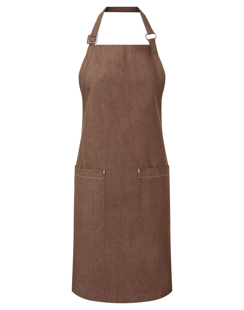 Cotton denim bib apron, organic and Fairtrade certified