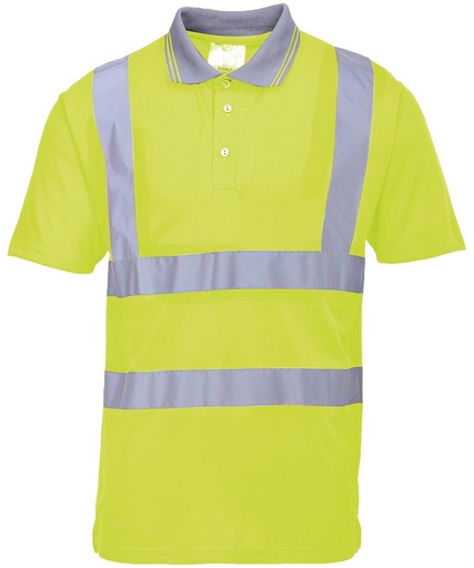[PW024YELLS] Hi-vis short sleeved polo (S477/RT22) (Yellow, S)