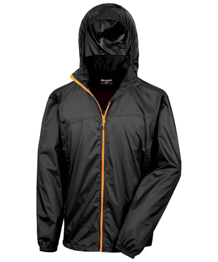 [R189XBKORXS] HDi quest lightweight stowable jacket R189X (Black/Orange, XS)
