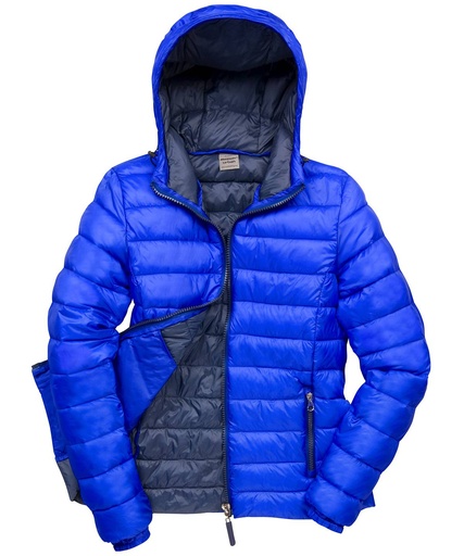 [R194FRBNYXS] Women's Urban snow bird hooded jacket (Royal/Navy, XS)