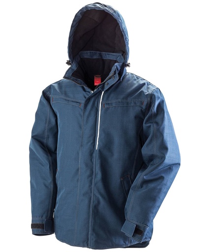 [R326XNAVYXS] Denim texture rugged jacket R326X (Navy, XS)