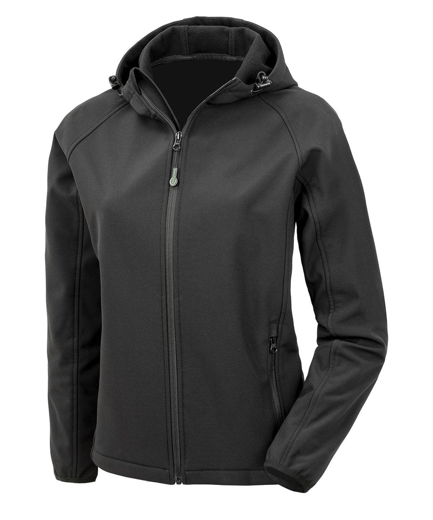 Women's recycled 3-layer printable hooded softshell