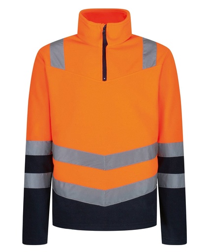 [RG462ORANS] Pro hi-vis half zip fleece top (S)