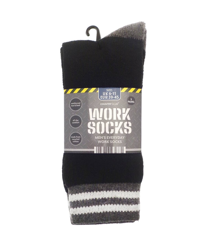 Men's 3-pack work socks (recycled cotton)