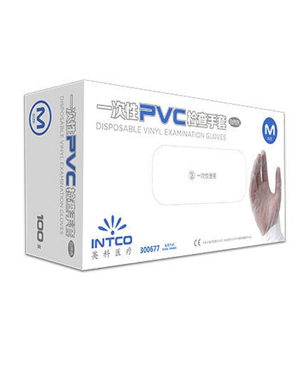 [RV10XCLEAS] Medical vinyl examination gloves clear (Pack of 100) (S)