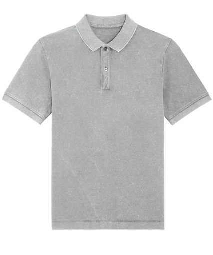 [SX129ALGRXS] Prepster Vintage unisex short sleeve polo (STPU335) (Garment Dyed Aged Light Grey, XS)