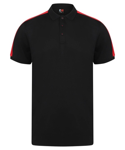 [LV381BKRDXS] Contrast panel polo (XS)