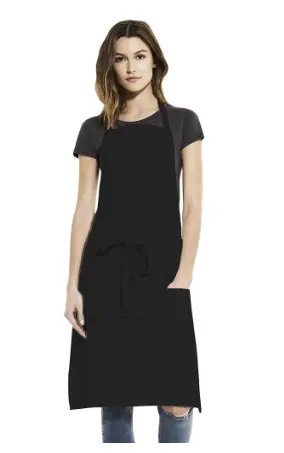[EP77-BL] Bib Apron with Pockets