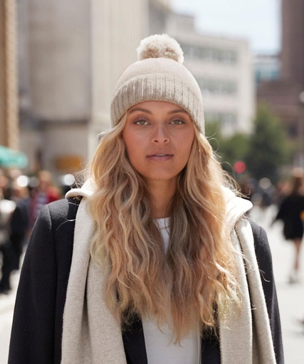 Knitted scarf and beanie gift set B401R