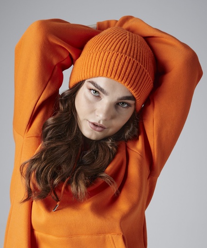 Engineered knit ribbed beanie BC380