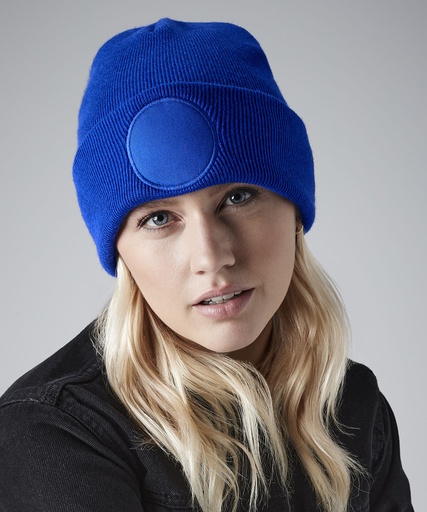 Circular patch beanie BC446