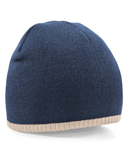 Two-tone pull-on beanie BC44C