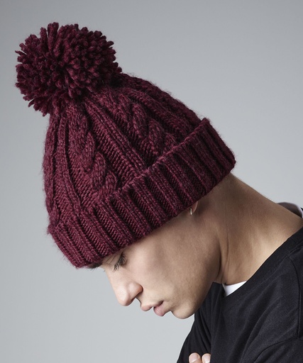 Cable knit melange beanie BC480