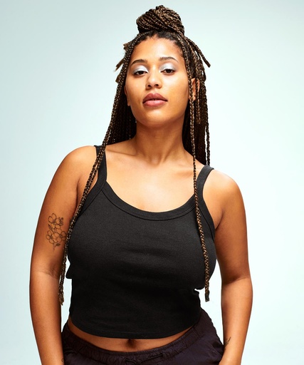 Women's micro rib spaghetti strap tank