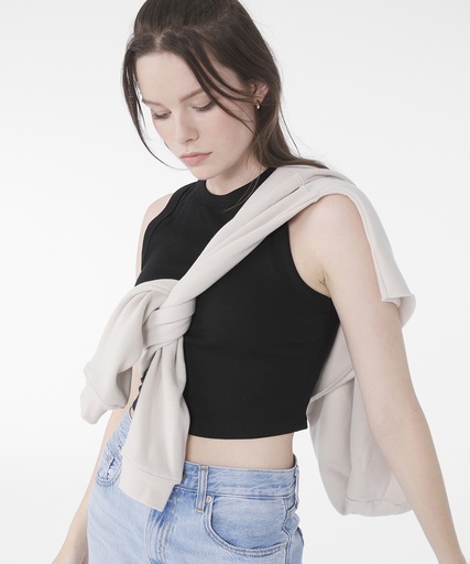 Women's micro rib muscle crop tank