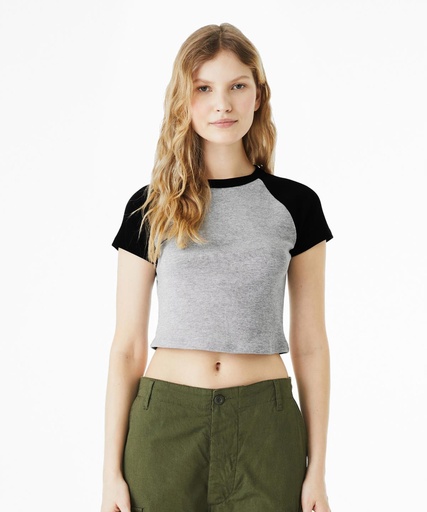 Women's micro rib raglan baby t-shirt