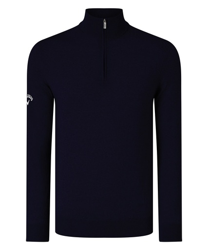 Ribbed ¼ zip Merino sweater