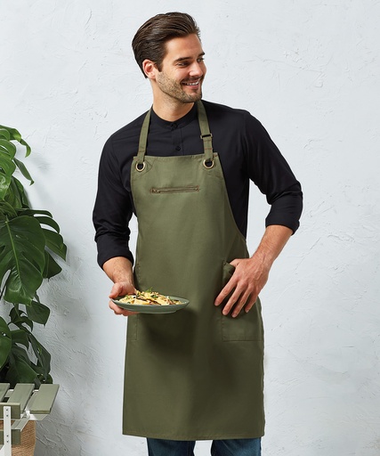 Contrast stitch bib apron, blank, as sold before printing