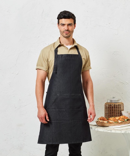Jeans stitch bib apron