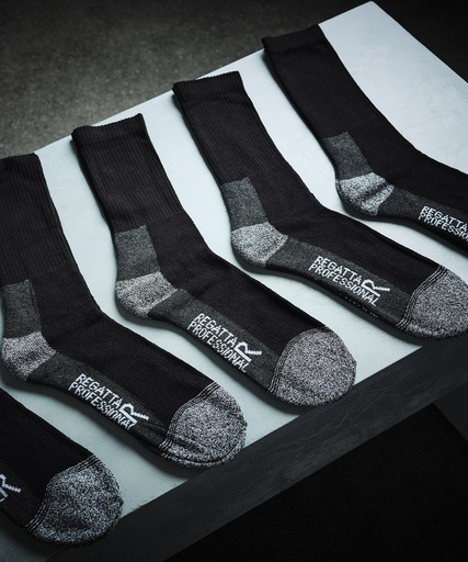 [RG298BLAC] Pro 5-pack work socks