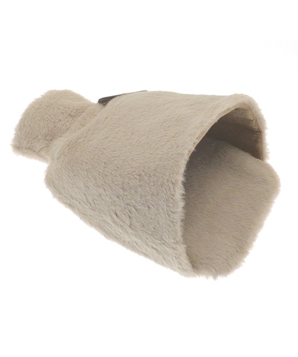 [RI023NATU] Luxury foot hot water bottle and cover in plush faux fur