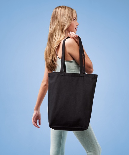 Recycled premium canvas 'flat base' shopper