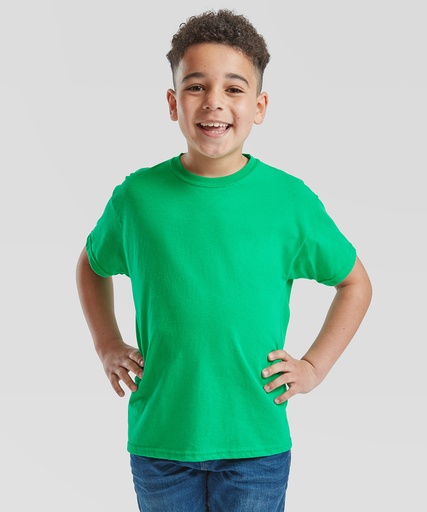 Child in a green t-shirt, before printing