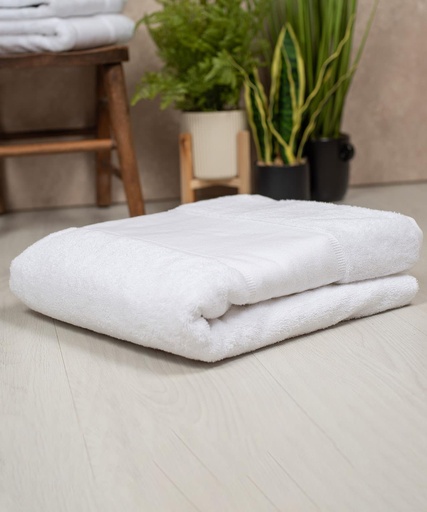 [TC506WHIT] Organic bath sheet with printable border