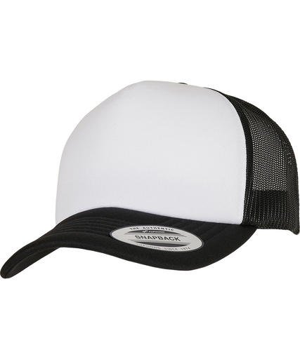 [YP227BKWB] YP Classics® curved foam trucker cap - white front (6320W)