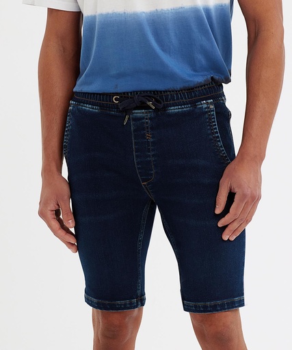Men's denim drawstring shorts
