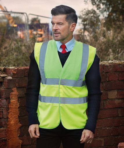 Hi-vis 2-band and braces waistcoat, blank, as sold before printing