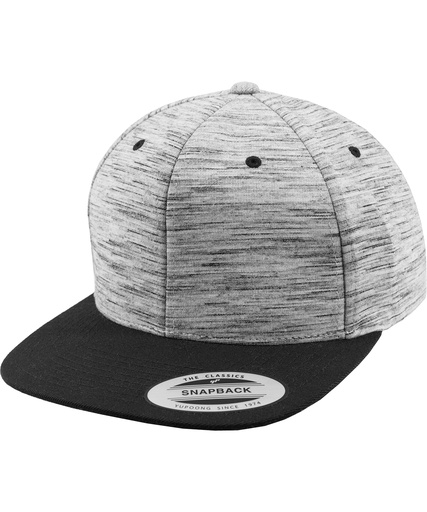 [YP088BKGY] Stripes melange crown snapback (6089SC)